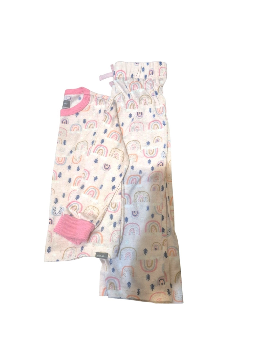 Eddie Bauer Pink and Blue Rainbow Print Kids Pajama Set